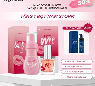 Combo DDVS Nữ GIve Me In Love, Nước Hoa VK Into Me Tặng DDVS Nam Fresh Ware Storm