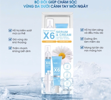 COMBO SUPER NÁCH X6 - SUPER NÁCH X6 UNDERARM FRESH & SUPER NÁCH X6 DARK SPOT BODY CREAM 